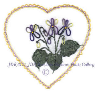 Brazilian Embroidery Heart of Violets - JDR 6111